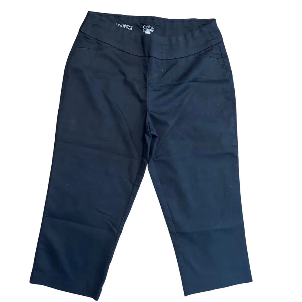 Croft & Barrow Womens Capri Pants Size 10 Regular Black Effortless Stretch‎